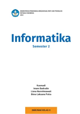 Sampul Buku Siswa Informatika SMK/MAK Kelas X Semester 2 Kurikulum Merdeka SMK Kelas 10