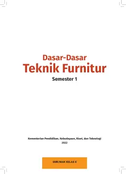 Sampul Buku Siswa Dasar-Dasar Teknik Furnitur SMK/MAK Kelas X Semester 1 Kurikulum Merdeka SMK Kelas 10