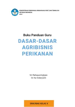 Sampul Buku Guru Dasar-Dasar Agribisnis Perikanan SMK/MAK Kelas X Kurikulum Merdeka SMK Kelas 10
