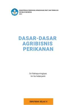 Sampul Buku Siswa Dasar-Dasar Agribisnis Perikanan SMK/MAK Kelas X Kurikulum Merdeka SMK Kelas 10