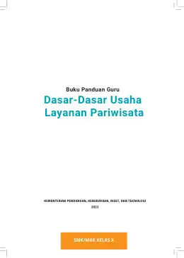 Sampul Buku Guru Dasar-Dasar Usaha Layanan Pariwisata SMK/MAK Kelas X Kurikulum Merdeka SMK Kelas 10