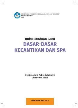 Sampul Buku Guru Dasar-Dasar Kecantikan dan Spa SMK/MAK Kelas X Kurikulum Merdeka SMK Kelas 10