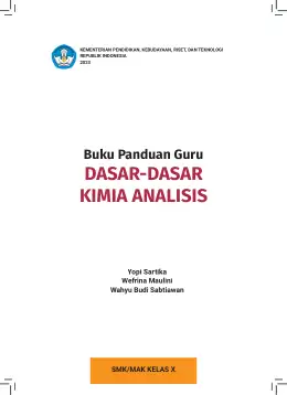Sampul Buku Guru Dasar-Dasar Kimia Analisis SMK/MAK Kelas X Kurikulum Merdeka SMK Kelas 10
