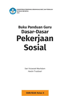 Sampul Buku Guru Dasar-Dasar Pekerjaan Sosial SMK/MAK Kelas X Kurikulum Merdeka SMK Kelas 10