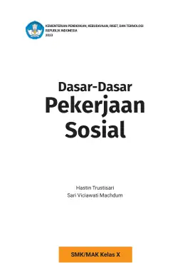 Sampul Buku Siswa Dasar-Dasar Pekerjaan Sosial SMK/MAK Kelas X Kurikulum Merdeka SMK Kelas 10