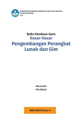 Sampul Buku Guru Dasar-Dasar Pengembangan Perangkat Lunak dan Gim SMK/MAK Kelas X Kurikulum Merdeka SMK Kelas 10