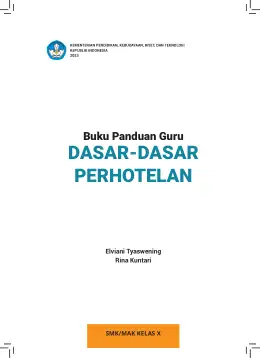 Sampul Buku Guru Dasar-Dasar Perhotelan SMK/MAK Kelas X Kurikulum Merdeka SMK Kelas 10