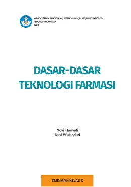 Sampul Buku Siswa Dasar-Dasar Teknologi Farmasi SMK/MAK Kelas X Kurikulum Merdeka SMK Kelas 10