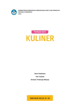 Sampul Buku Guru Kuliner SMK/MAK Kelas XI-XII Kurikulum Merdeka SMK Kelas 11–12