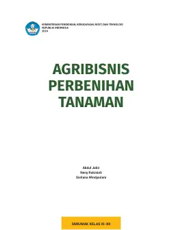 Sampul Buku Siswa Agribisnis Perbenihan Tanaman SMK/MAK Kelas XI-XII Kurikulum Merdeka SMK Kelas 11–12