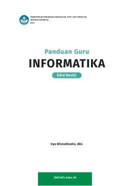 Sampul Buku Guru Informatika SMP/MTs Kelas VII Kurikulum Merdeka Kelas 7 SMP
