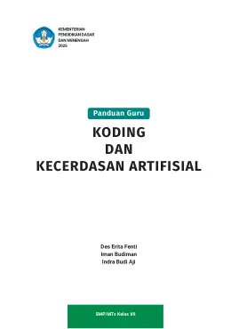 Sampul Buku Guru Koding dan Kecerdasan Artifisial SMP/MTs Kelas VII Kurikulum Merdeka Kelas 7 SMP