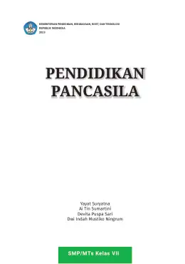 Sampul Buku Siswa Pendidikan Pancasila SMP/MTs Kelas VII Kurikulum Merdeka Kelas 7 SMP