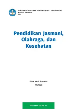 Sampul Buku Siswa Pendidikan Jasmani, Olahraga, dan Kesehatan SMP/MTs Kelas VII Kurikulum Merdeka Kelas 7 SMP