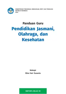Sampul Buku Guru Pendidikan Jasmani, Olahraga, dan Kesehatan SMP/MTs Kelas VII Kurikulum Merdeka Kelas 7 SMP