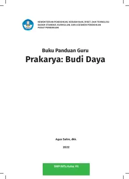 Sampul Buku Guru Prakarya: Budi Daya SMP/MTs Kelas VII Kurikulum Merdeka Kelas 7 SMP
