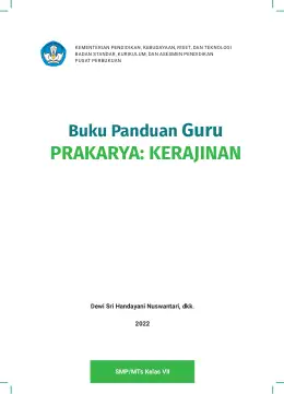 Sampul Buku Guru Prakarya: Kerajinan SMP/MTs Kelas VII Kurikulum Merdeka Kelas 7 SMP