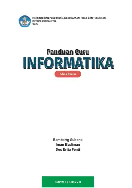 Sampul Buku Guru Informatika SMP/MTs Kelas VIII Kurikulum Merdeka Kelas 8 SMP