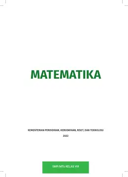 Sampul Buku Siswa Matematika SMP/MTs Kelas VIII Kurikulum Merdeka Kelas 8 SMP