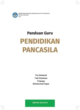 Sampul Buku Guru Pendidikan Pancasila SMP/MTs Kelas VIII Kurikulum Merdeka Kelas 8 SMP