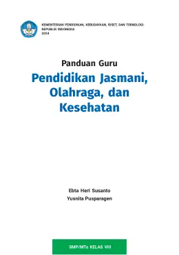 Sampul Buku Guru Pendidikan Jasmani, Olahraga, dan Kesehatan SMP/MTs Kelas VIII Kurikulum Merdeka Kelas 8 SMP