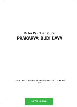 Sampul Buku Guru Prakarya: Budi Daya SMP/MTs Kelas VIII Kurikulum Merdeka Kelas 8 SMP