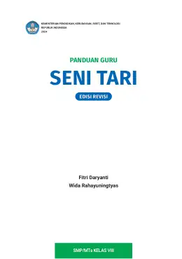 Sampul Buku Guru Seni Tari SMP/MTs Kelas VIII Kurikulum Merdeka Kelas 8 SMP