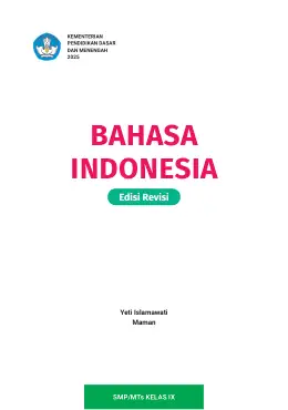 Sampul Buku Siswa Bahasa Indonesia SMP/MTs Kelas IX Kurikulum Merdeka Kelas 9 SMP