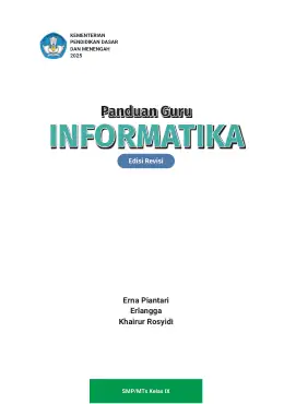 Sampul Buku Guru Informatika SMP/MTs Kelas IX Kurikulum Merdeka Kelas 9 SMP