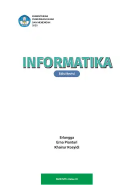 Sampul Buku Siswa Informatika SMP/MTs Kelas IX Kurikulum Merdeka Kelas 9 SMP