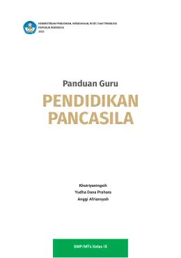 Sampul Buku Guru Pendidikan Pancasila SMP/MTs Kelas IX Kurikulum Merdeka Kelas 9 SMP