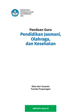 Sampul Buku Guru Pendidikan Jasmani, Olahraga, dan Kesehatan SMP/MTs Kelas IX Kurikulum Merdeka Kelas 9 SMP