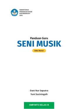 Sampul Buku Guru Seni Musik SMP/MTs Kelas IX Kurikulum Merdeka Kelas 9 SMP