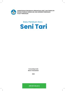 Sampul Buku Guru Seni Tari SMP/MTs Kelas IX Kurikulum Merdeka Kelas 9 SMP